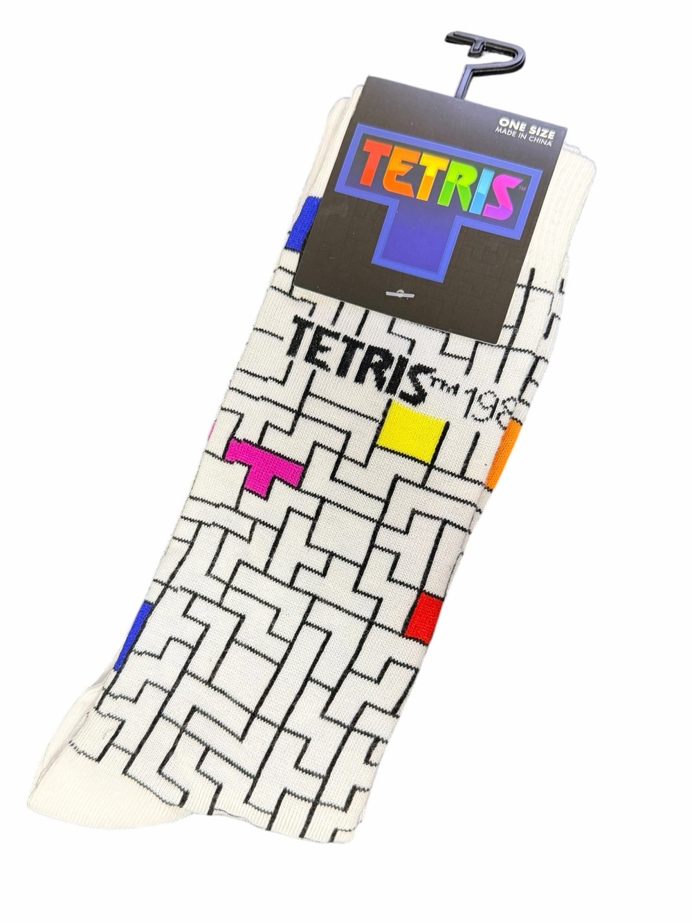 Tetris Retro Video Game Crew Socks One Size 1984 Logo NWT